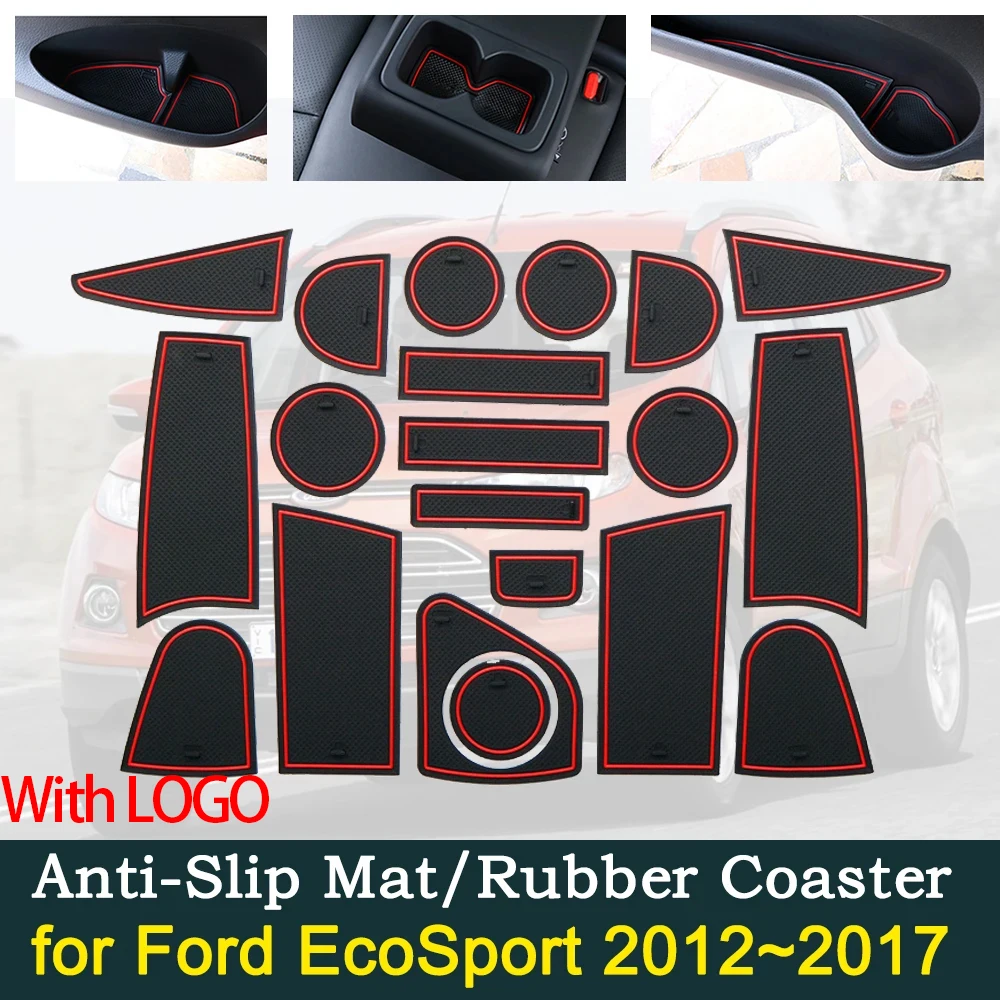 

Противоскользящие коврики для ворот, подушечки для канавки чашки для Ford EcoSport MK2 BK 2012 2013 2014 2015 2016, стильные аксессуары для интерьера автомобиля