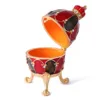 QIFU New Arrival Fashion Red and Black Faberge Egg Jewelry Box for Home Decoration 4