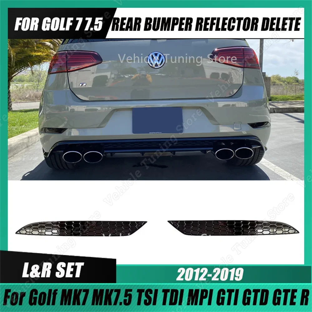 

Отражатель для заднего бампера VW Golf MK7 MK7.5 TSI TDI GTI GTD R-Line, 2 шт., глянцевый черный, Светоотражающая полоса, отделка 2012-2019
