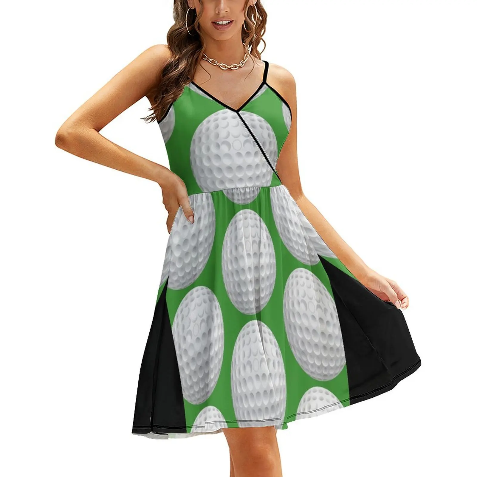 

Golf Ball Sling Dress women evening dress Casual dresses summer women's suit