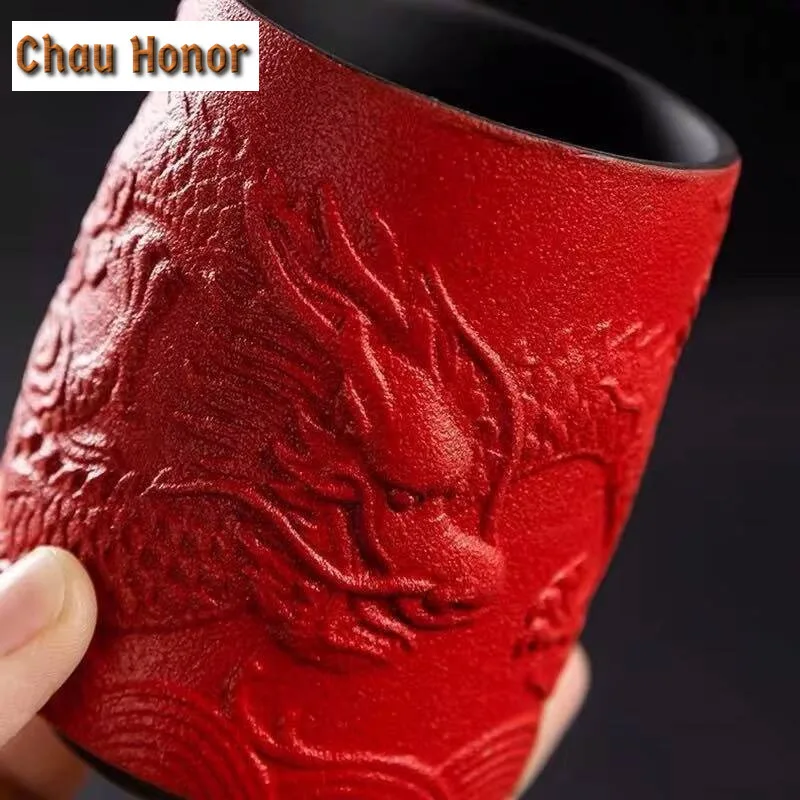 Japanese Style Exquisite Creative Ceramic Mugs Personality Retro Dragon Cup Water Mug Tea Canister Dual-purpose Household Teaset