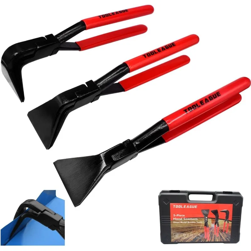 3 Pieces Hand Seamers Sheet Metal Tools,45°and 90°Sheet Metal Bending Pliers Set for Flattening Metal