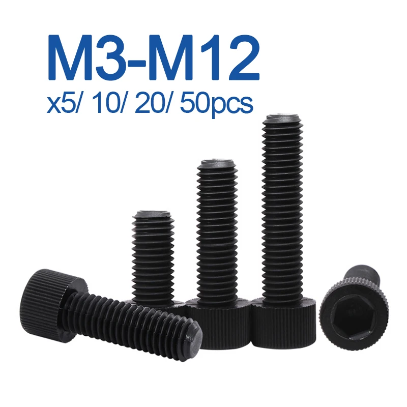 M4 M5 M6 M8 M10 M12 Black Nylon Hexagon Hex Socket Head Screw Bolt Plastic Screw Bolts for Electricity/ Heat Insulation USE