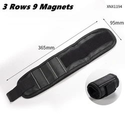 Magnetic Wristband Tool Holder with Strong Magnets (3 Rows 9 Magnets)