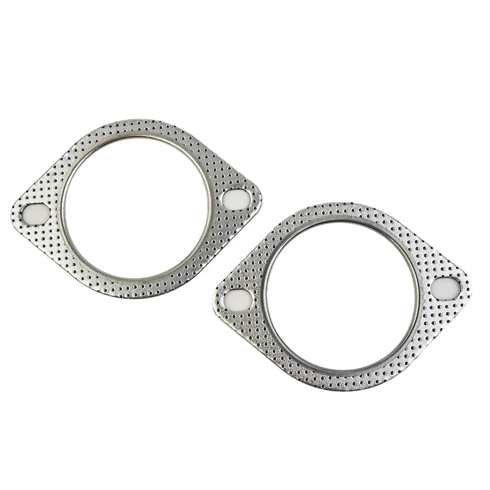 Car Downpipe Flange Gasket Exhaust System 76mm Accessories Metal Multi Layer Reinforced 2x3" Inch exhaust gasket