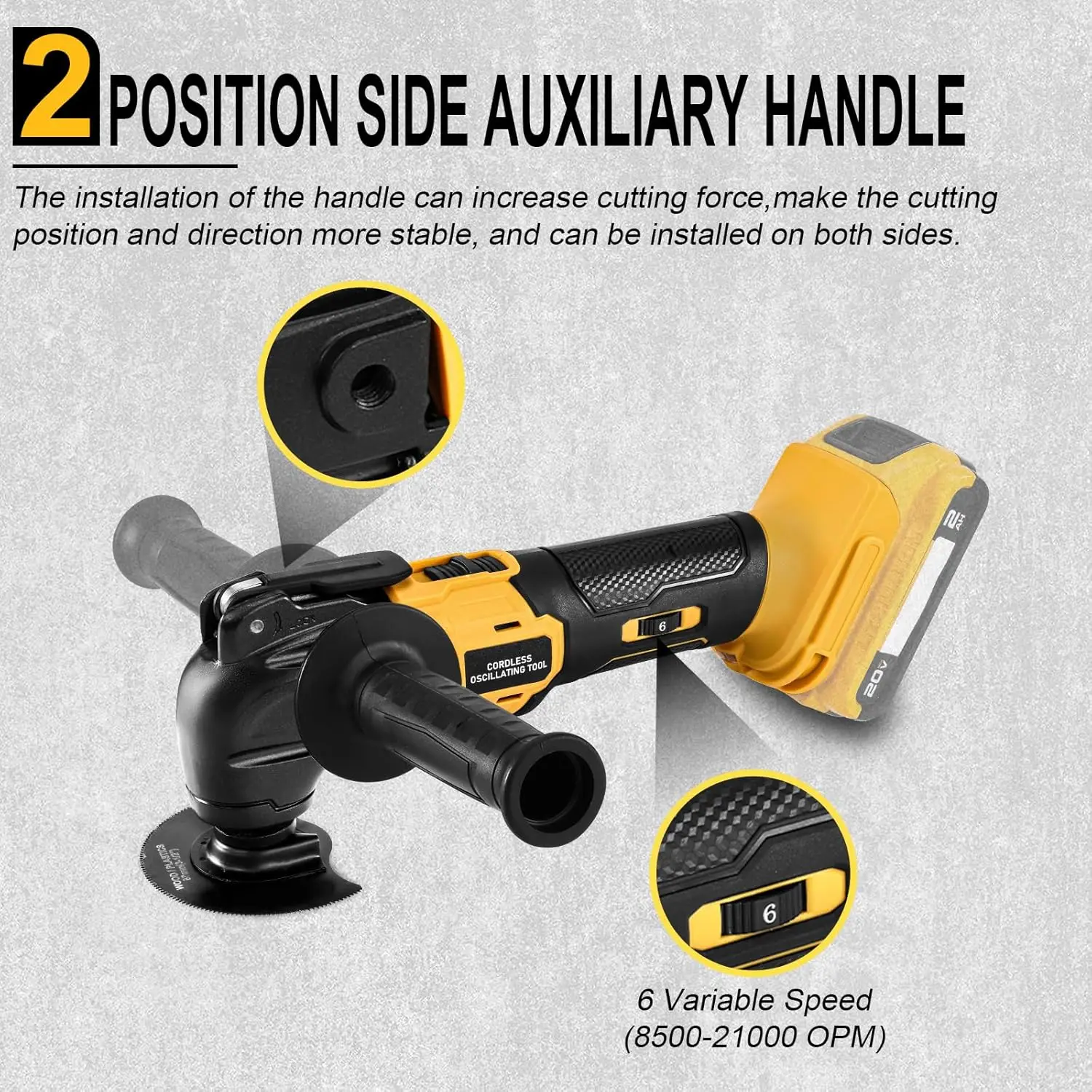 Oscillating Multi Tool Cordless Electric Woodworking Cutting Saw Tool Home Decoration for De-Walt 20V Battery 4