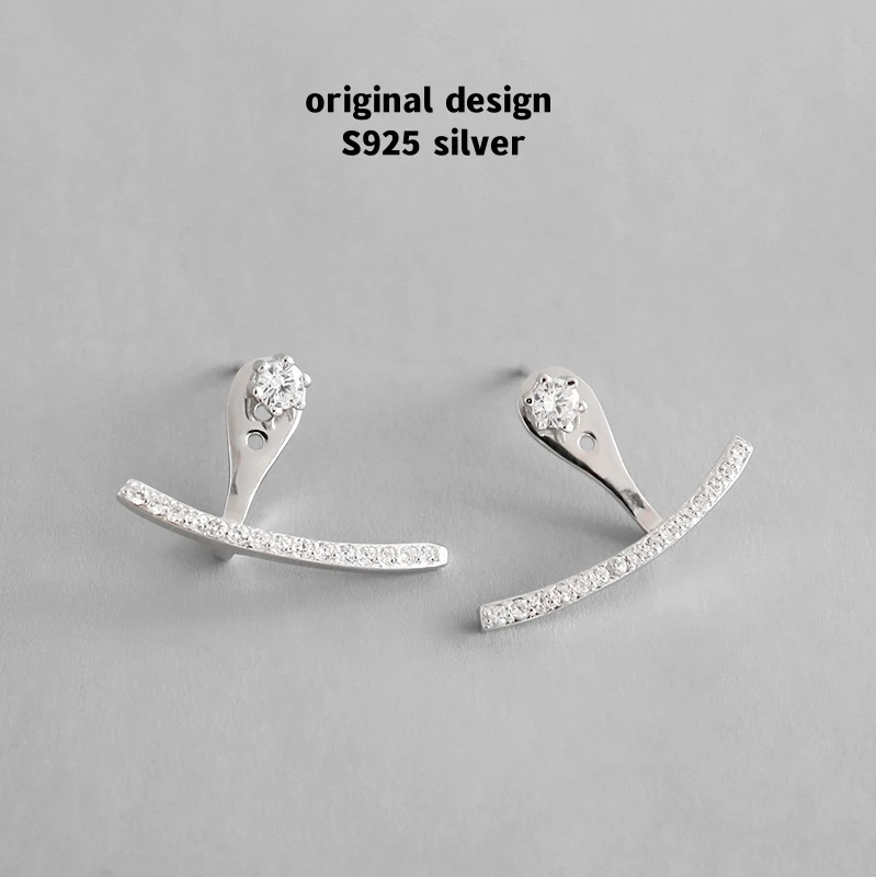 

Original S925 sterling silver inlaid with zircon back hook earrings, earrings, women's fashion luxury banquet jewelry gift