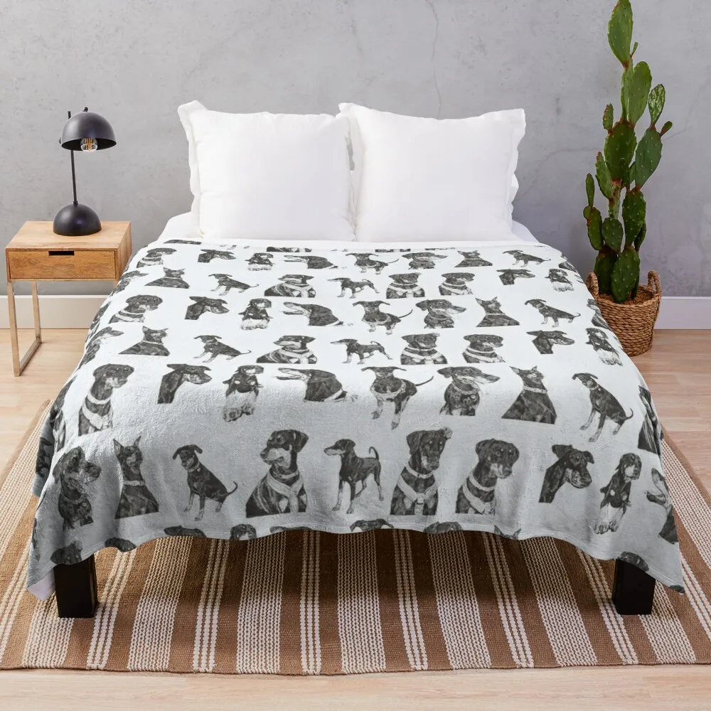 

Doberman Collection Throw Blanket Baby Blanket Travel Blanket Loose Blanket