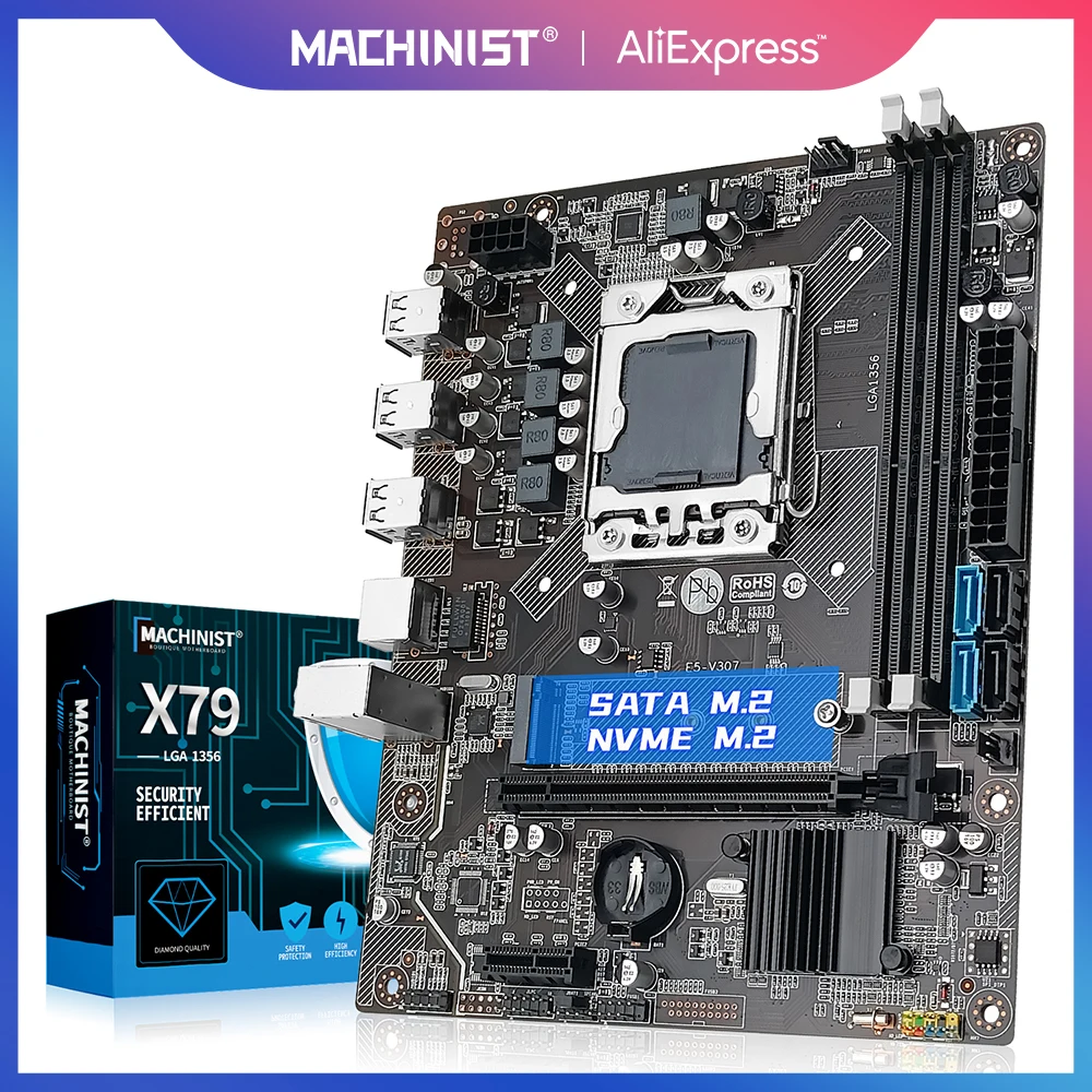 MACHINIST X79 LGA 1356 Motherboard Support DDR3 REG ECC RAM And Xeon E5 