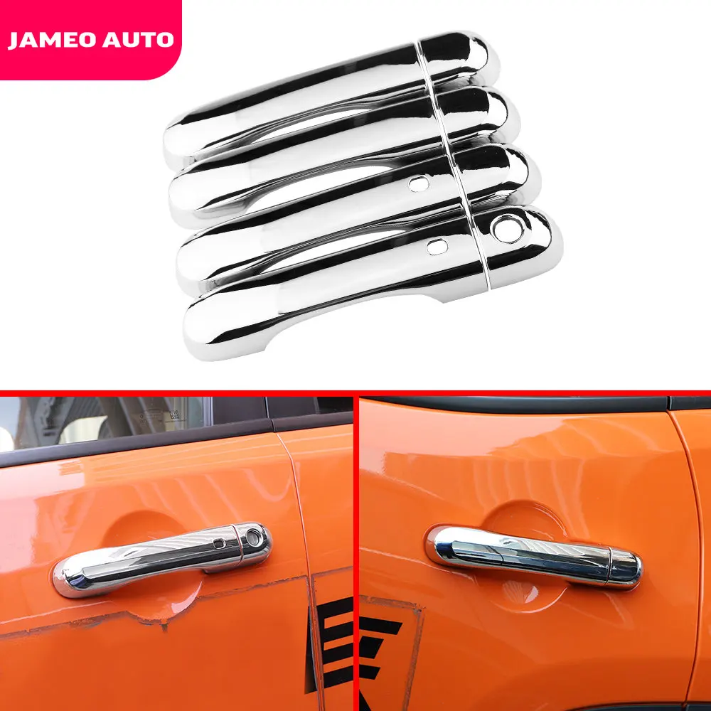 

ABS Chrome Door Handle Cover for Jeep Renegade 2015 - 2022 Doors Handles Sequins Trim Sticker Car Accessories