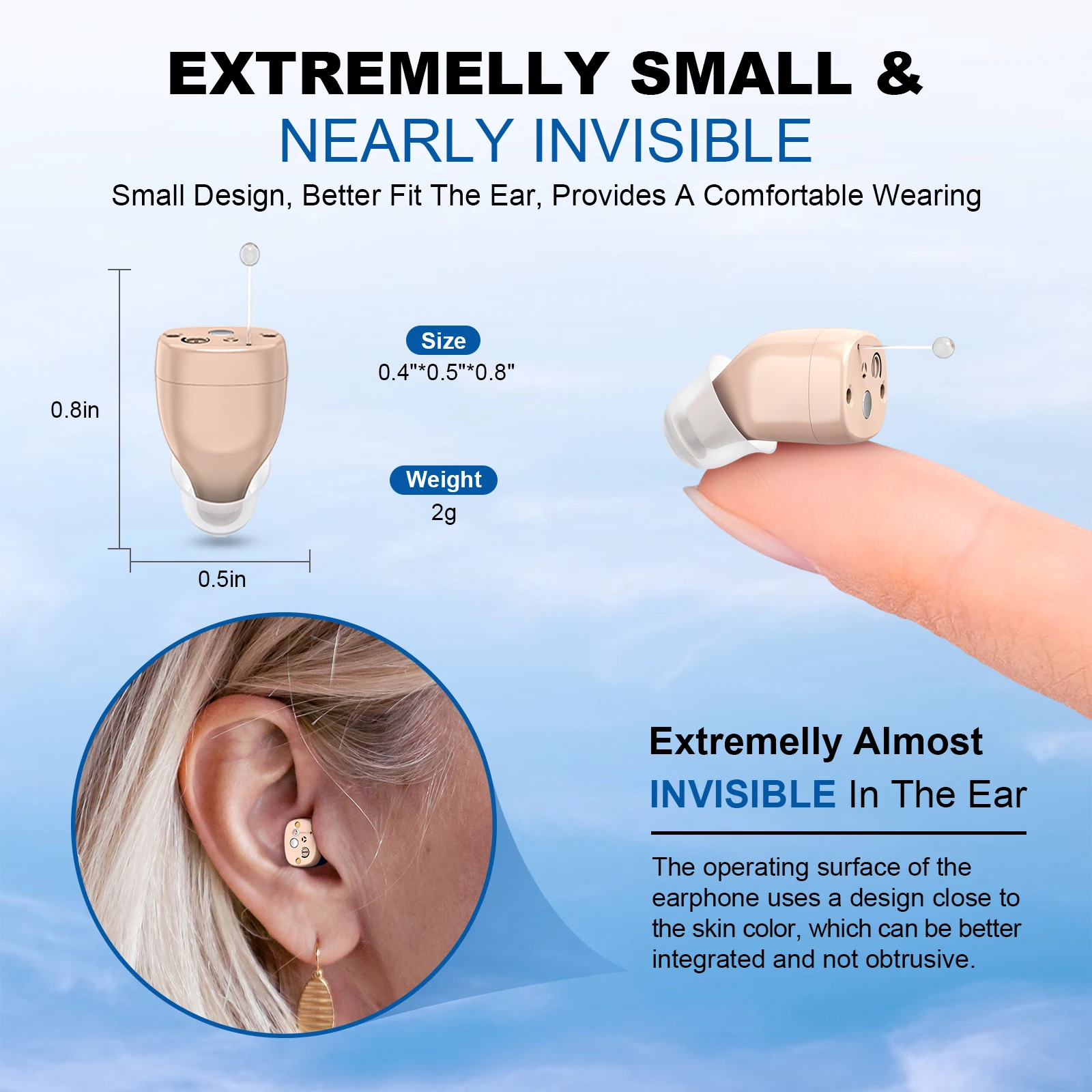 Mini Adjustable Sound Amplifiers Portable Hearing Aid Invisible In- Ear Hearing Aids Hearing Amplifier 4