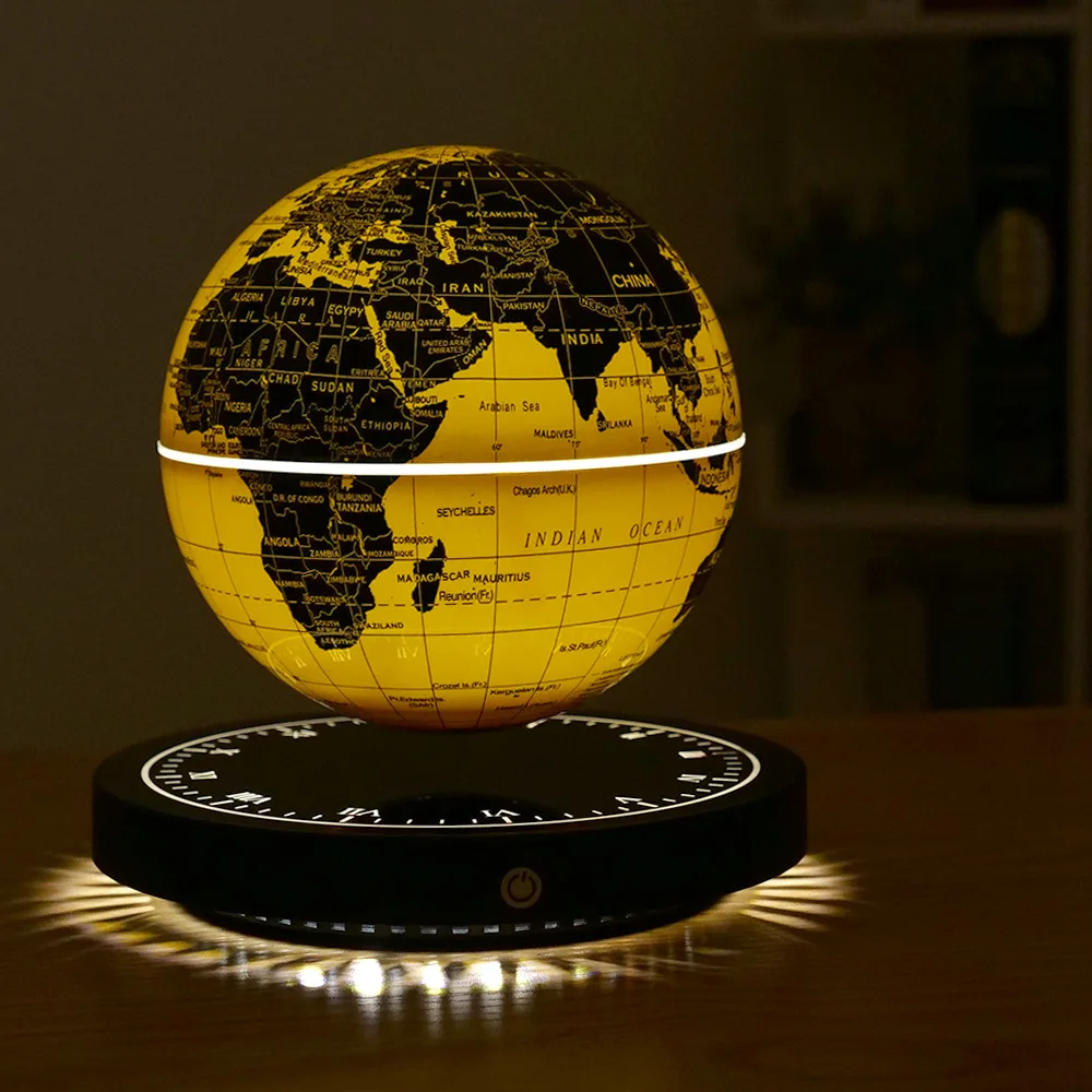 Magnetic Levitating Globe With LED Light; Cool Tech Gift For