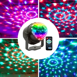 Sound Activated Rotating Disco Light Colorful LED Stage Light Remote Control for Birthday Disco Party Bar Christmas Home Room