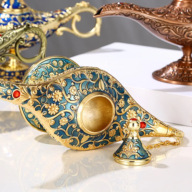 Aladdin Home Decor Incense Burners Antique Style Fairy Tale Magic Lamps Tea Pot Genie Lamp Vintage Retro Toys For Children Gifts incense burner