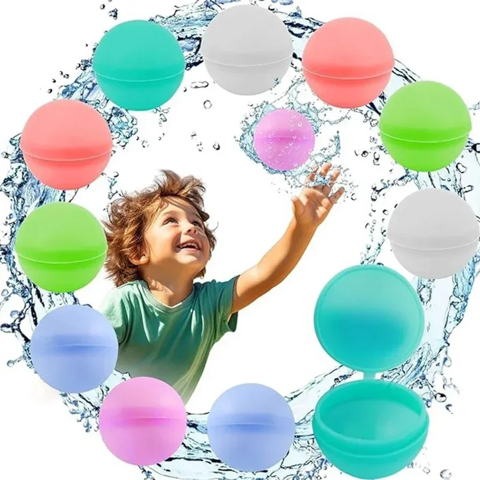 1-60Pcs Reusable Silicone Water Ball Reusable Water Balloons Pool Games Pool Toys Inflatable Pool Toys Water Game 2