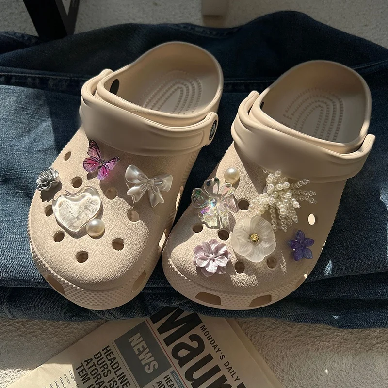 1set Puff Blume Schuh Charms Für Elegante 3D Floral Zubehör Vintage Blossom Schuh Dekor Für Frauen Mädchen Sommer schuhe – Detail 4