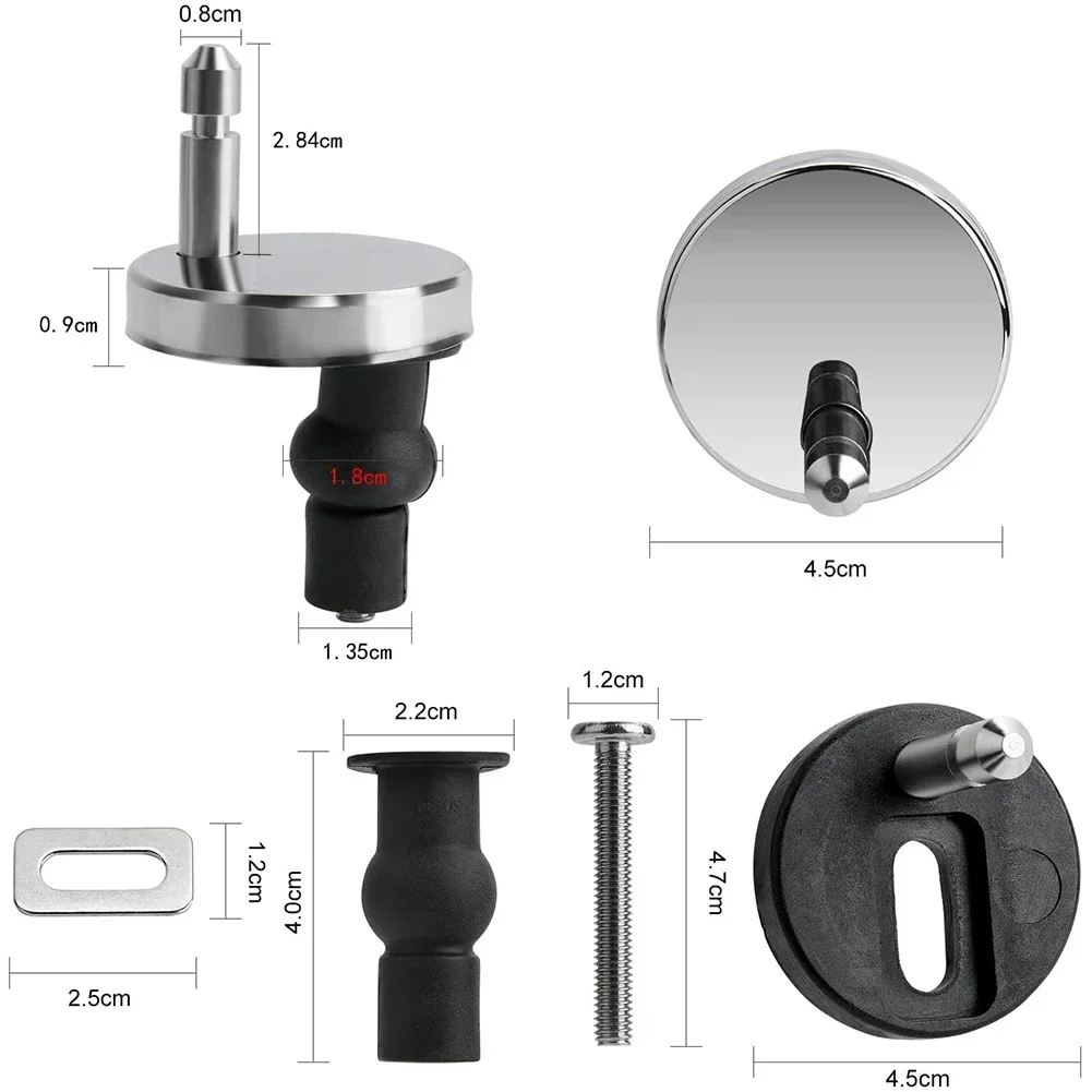 2Pcs Toilet Seat Hinges Top Close Soft Release Quick Fitting Heavy Duty Hinge Pair for Toilet Bidet Attachments toilet seat accessories toilet hinge replacement