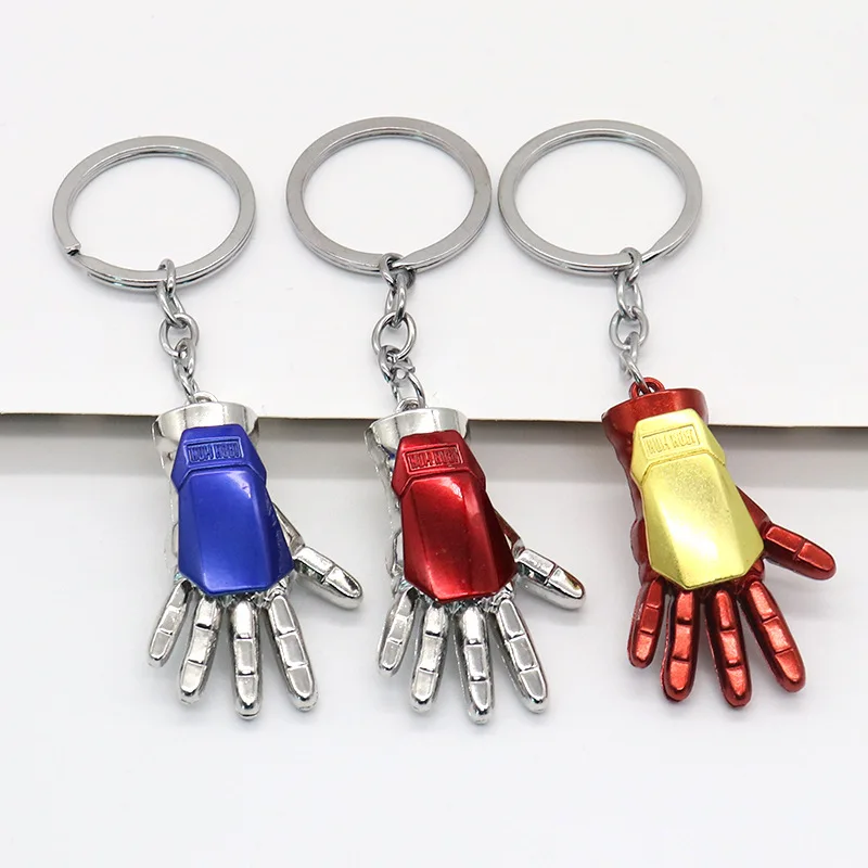 Movie Iron Man Keychains Metal Avengers Endgame Ironman Hand Key Chain Tony Stark Arm Glove