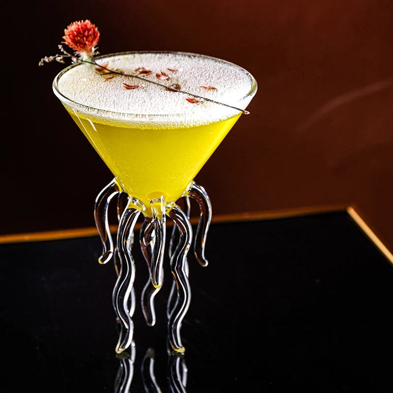 New 3D Octopus Tentacle Muller Martini Glass For Bar Cocktail Party Champagne Coupes Jellyfish Modeling Mixing Wine Glasses Cup