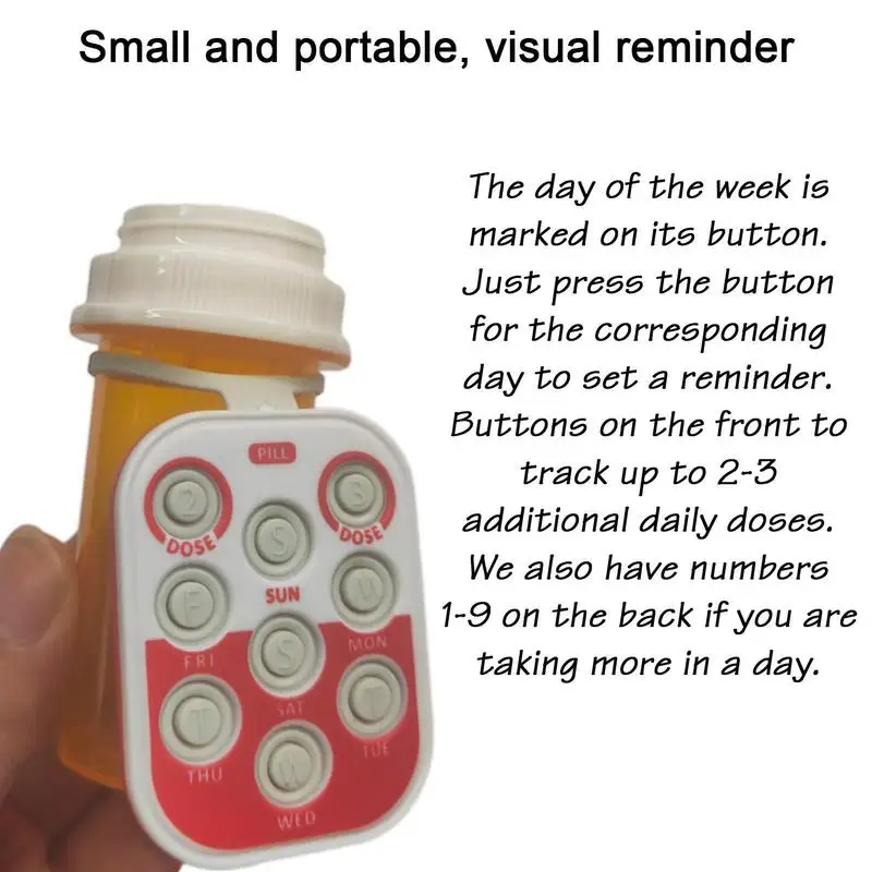 Pill Tracker Reusable Medication Dose Tracker For Most Bottles Health Medication  Tracker & Pill Reminder Visual