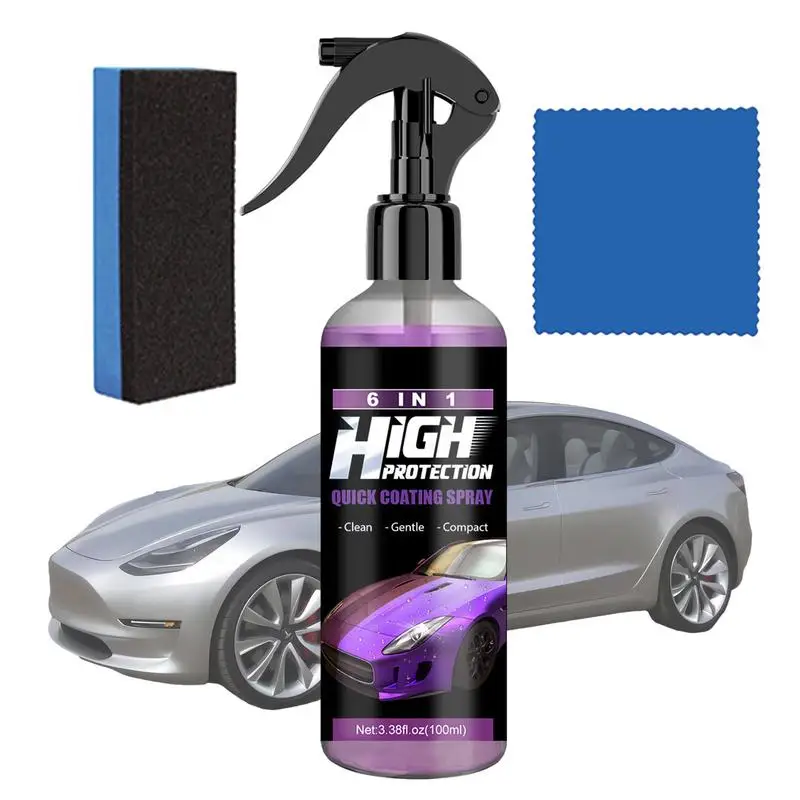 

Car Ceramic Coating 6 In 1 High Protection Quick Coating Spray Long Lasting Car Wax Polish Spray 100ml For Car Shield Coating