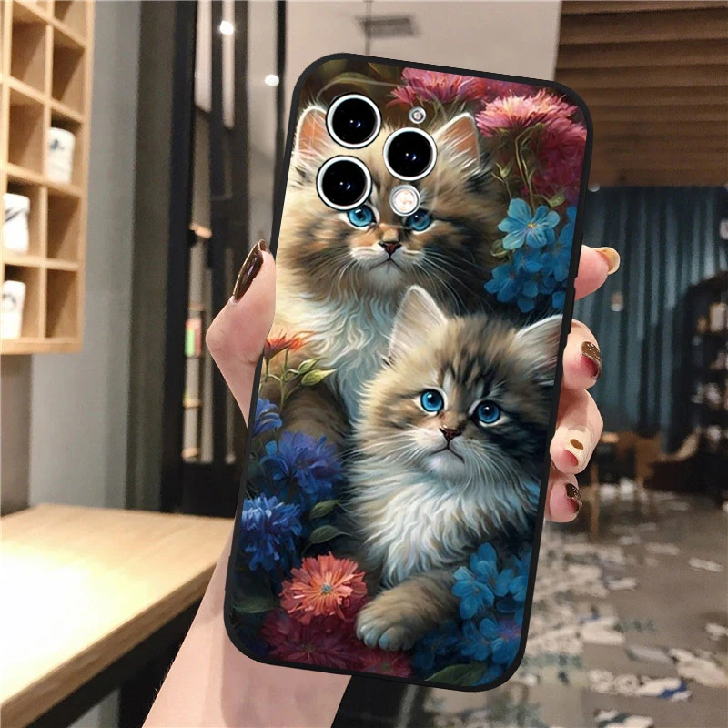 thumbnail image 1 of Funda de teléfono con bonito gatito bebé para iPhone 16, 15, 14 Pro Max, 16, 15, 14, 13, 12 Pro, 15 Plus, iPhone 11, 1 of 5