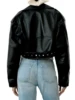 Fitaylor Women Faux PU Leather Jacket Casual Lady Lapel Zipper Short Leather Jacket High Street Motorcycle Coat 6