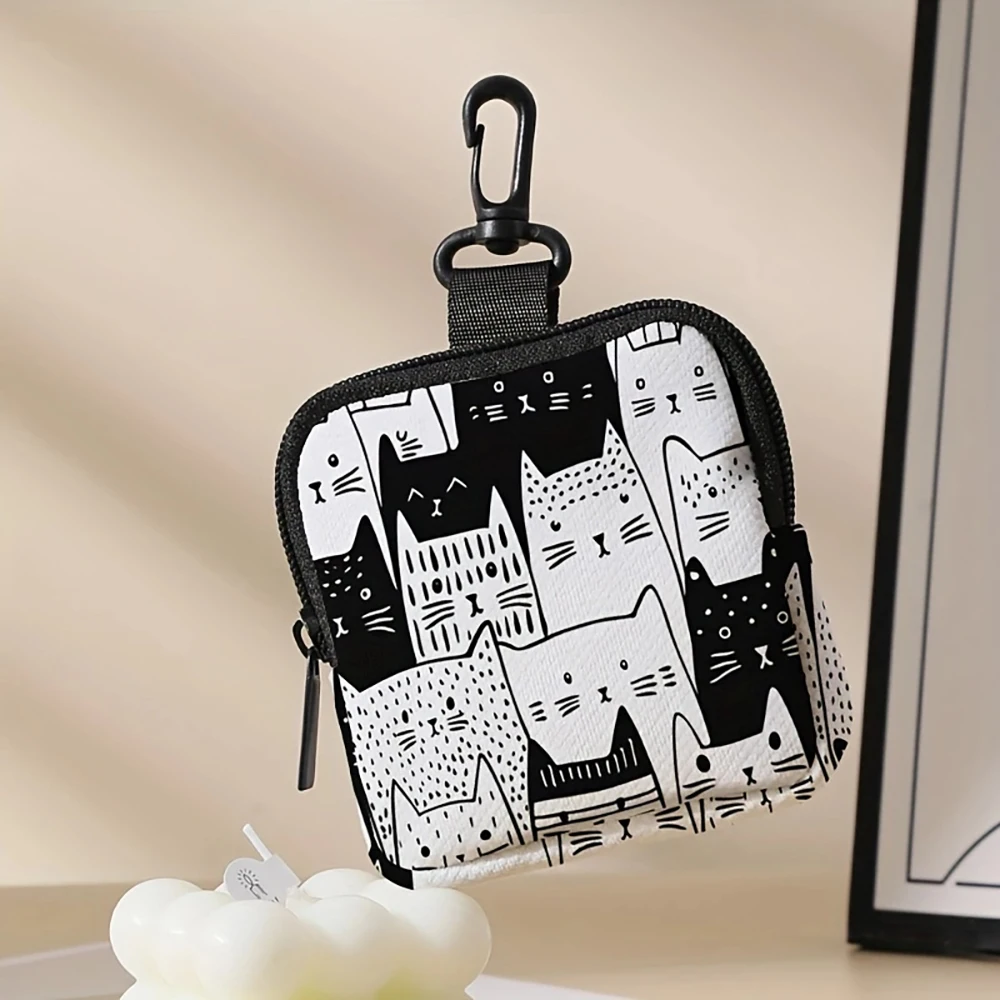 1pc，Cat pattern large capacity coin wallet, digital printed coin wallet, storage bag, and ideal choice for gifts