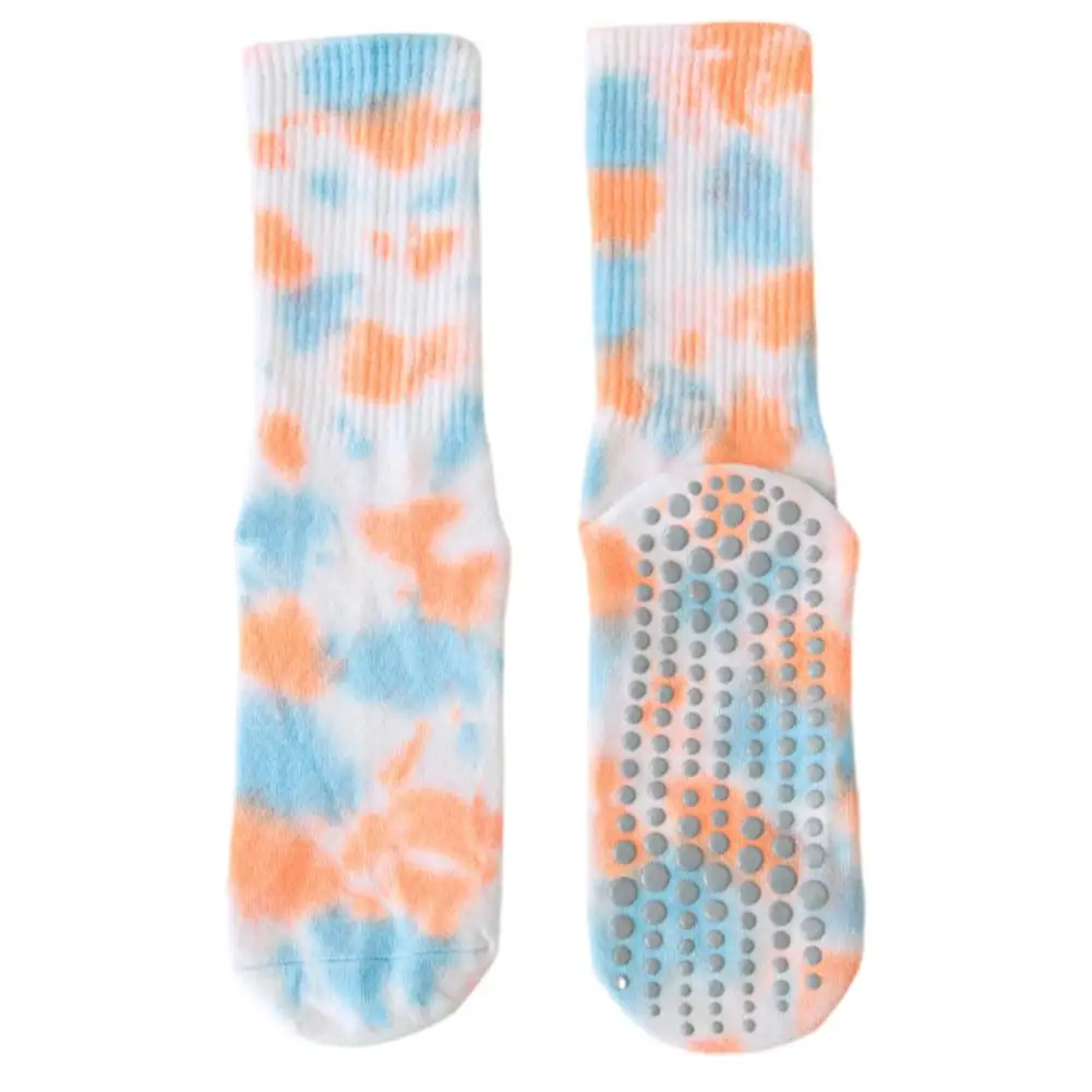 

1 Pair Yoga Socks with Non-slip Dots Breathable Sweat Absorption Stretch Elastic Pilates Trampoline Socks for Women