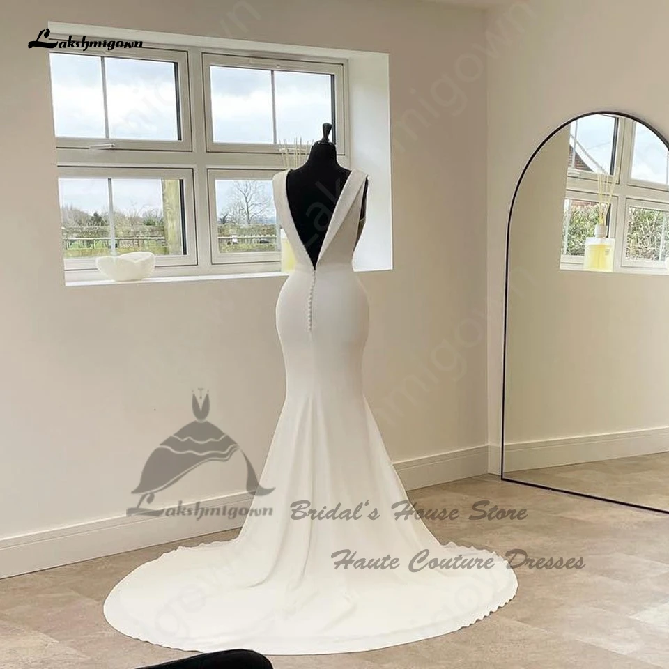 Lakshmigown Backless Sexy Bridal Mermaid Wedding Dress 2024 Vestido De Casamento Long Beach Wedding Gown Customized 4