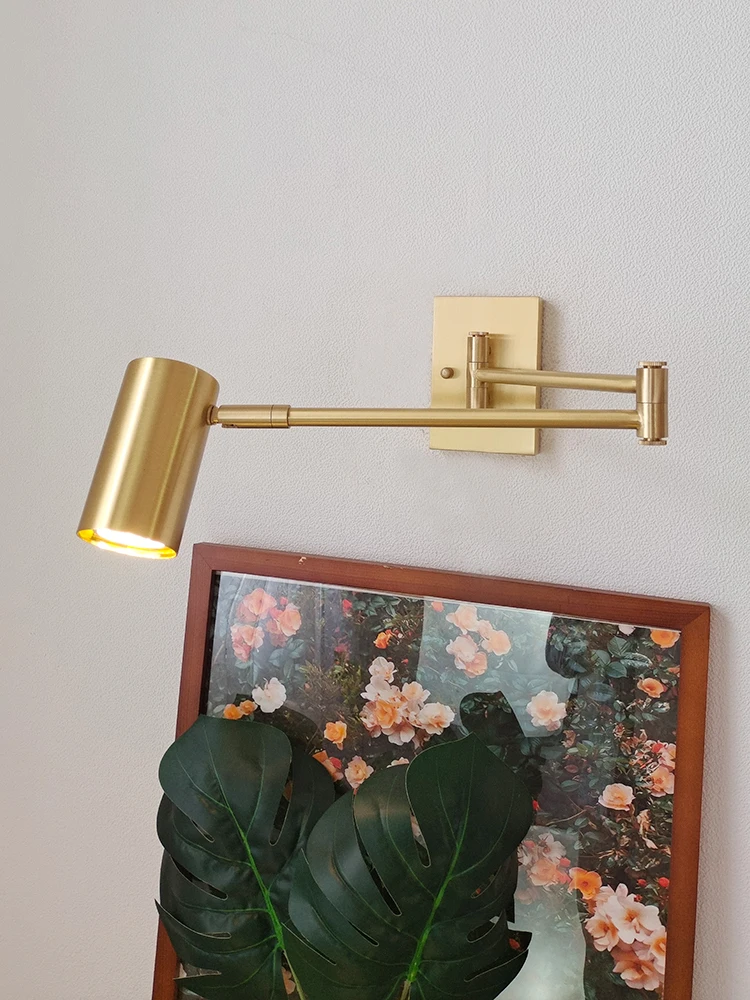 

Modern Foldable Telescopic Long Pole Wall Lamp Nordic Minimalist Bedroom Bedside LED Reading Wall Light Living Room Decoration