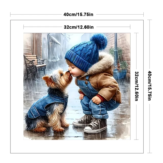 Fil de coton écologique à broder complet 11CT, Kit de point de croix imprimé pour garçon, Art 40x40cm 6
