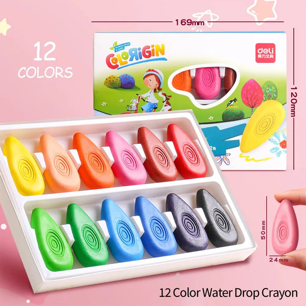 24 Pastelli Bambini 2 Anni - Forma Ergonomica - Crayon per Bambini 1-3 Anni - Colori che non sporcano - Pastello a Razzo e Facili da Impugnare - Pastelli a cera