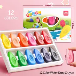 Vibrant Drop Shape Washable Crayons - Safe & Non - Toxic Art Tools (12 Water Drop Crayon)