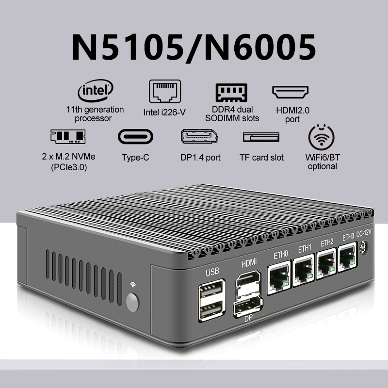 11th-Gen-Mini-Router-Pentium-Fanless-N6005-V5-Edition-Intel-i226-V-2 ...