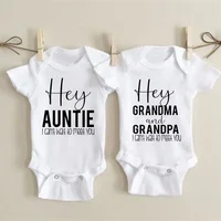 Hey Aunt I Can't Wait To Meet You Announcement Baby Bodysuit Summer Boy Girl Romper Pregnancy Reveal Clothes Infant Shower Gifts 1