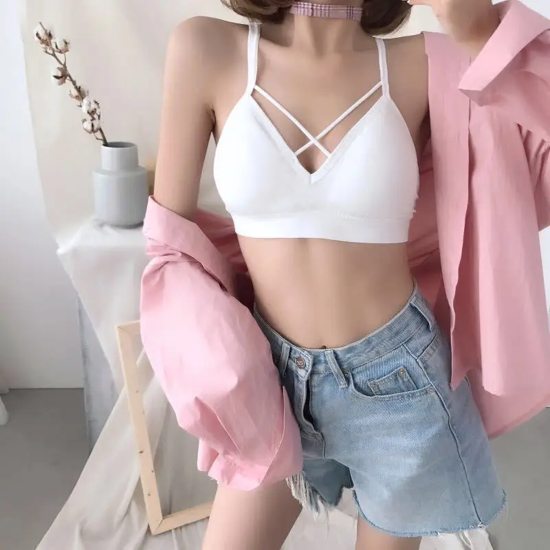 

Summer New Beautiful Gathering Anti-light Bra Student Girls Non-steel Ring Underwear Lencería Sexis Para Mujer Body Hot