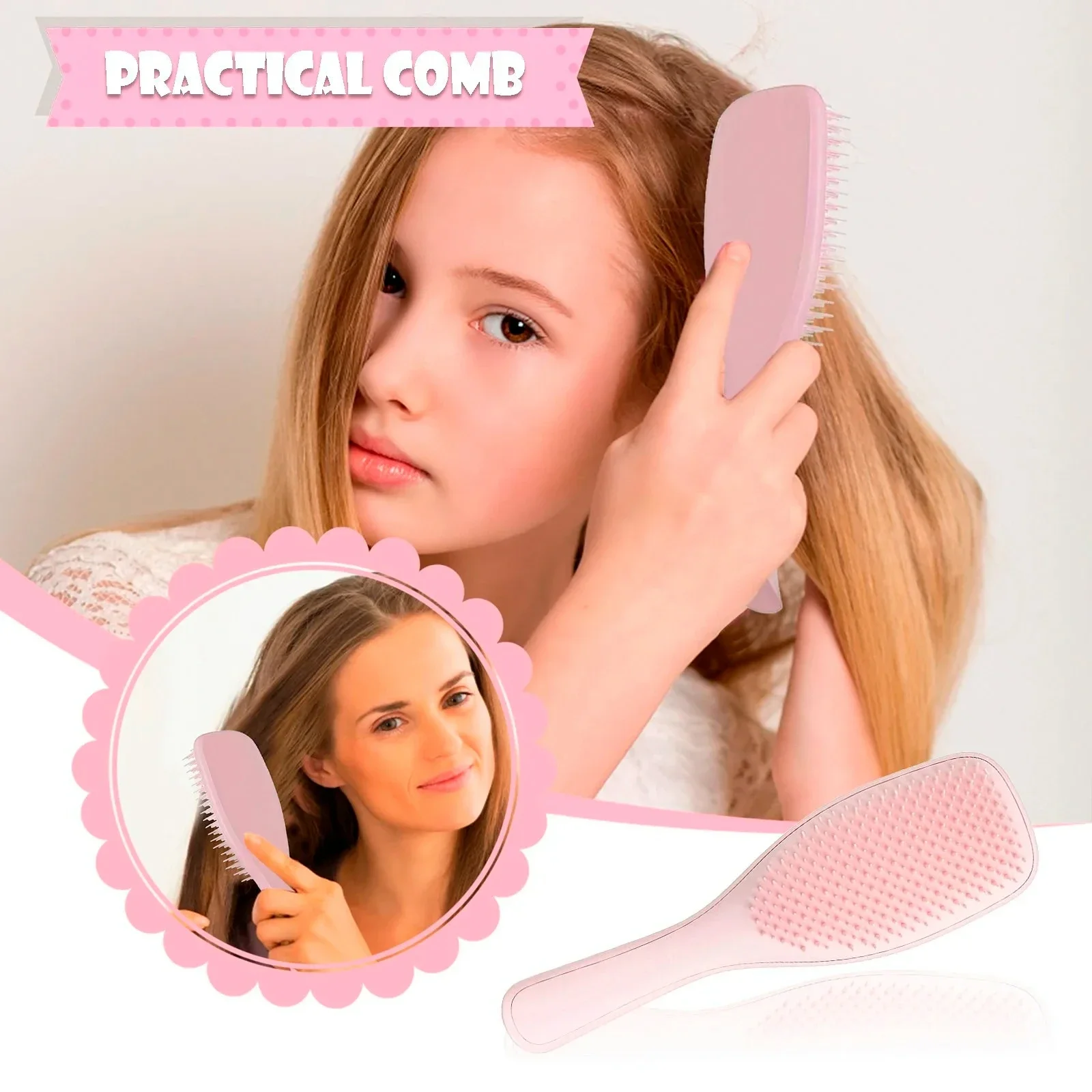 Hair Brush Hairdressing Salon Care Tool Detangling Brush Scalp Massage Comb Women Detangle for Styling Curly
