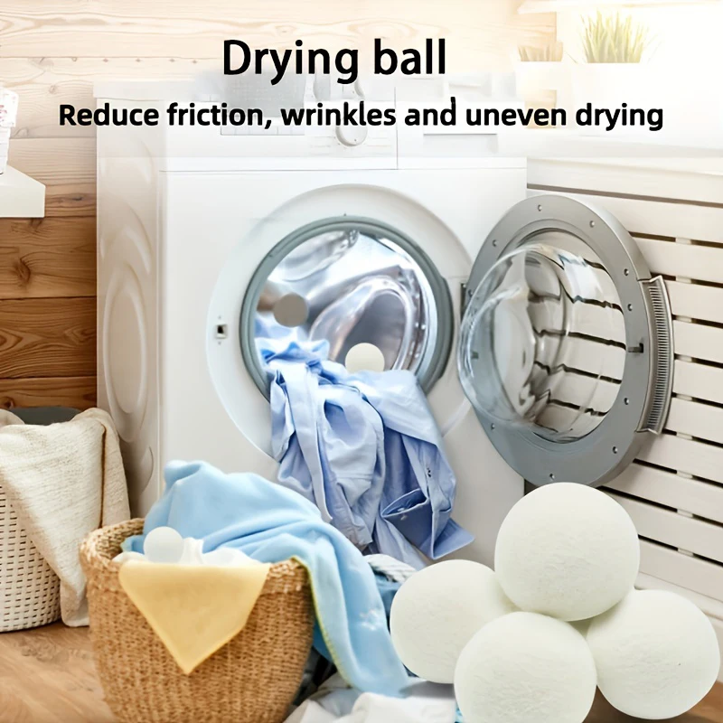 1/3/6PCS Wool Dryer Balls Fabric Virgin Reusable Softener Laundry 5cm Dry Kit Ball Practical Home Washing Balls Wool Dryer laundry ball