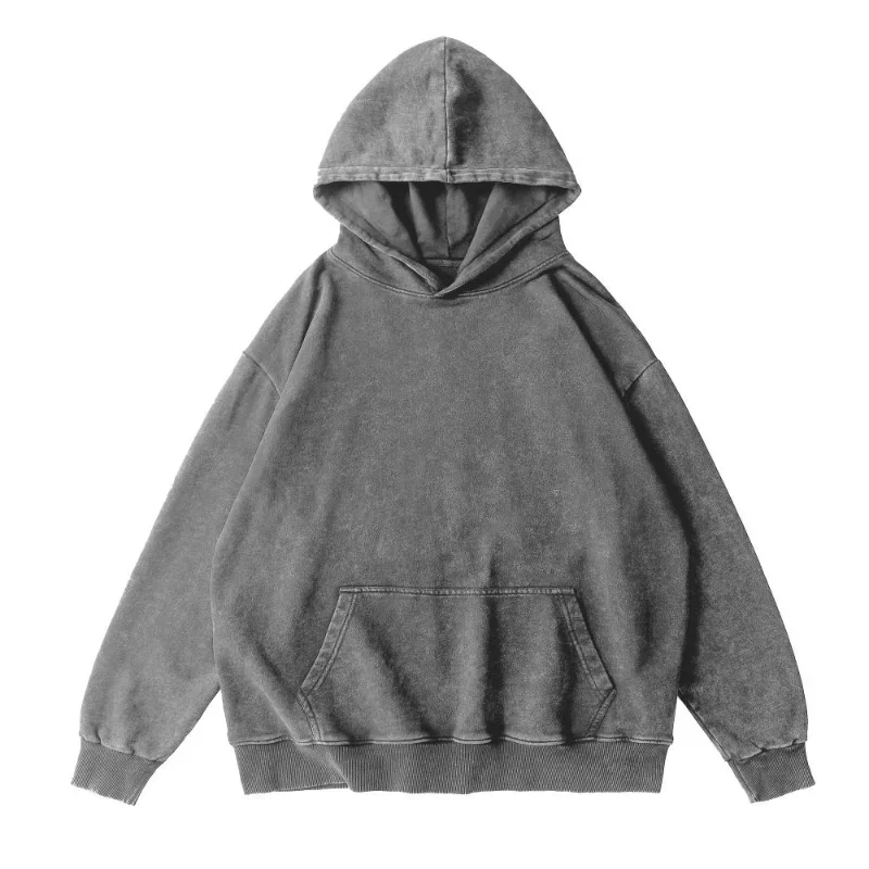 thumbnail image 1 of Sudadera con capucha desgastada para hombre y mujer, suéter holgado de algodón 100% desgastado, con hombros caídos, estilo Retro, a la moda, 2024, 1 of 3