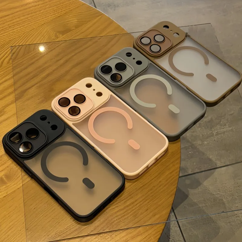 Premium Shockproof Armor Case with Magnetic Wireless Charging - Clear Matte Finish