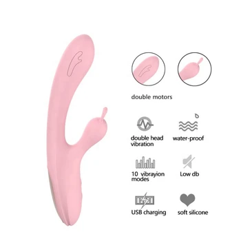 Rabbit Vibrator 10 Speed G Spot Dildo Vibrator Silicone Waterproof Clitoris Stimulator Vagina Massager Sex Toys for Women 2