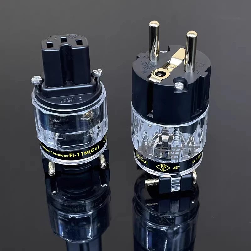 Cavo di Alimentazione EU Schuko con Connettore a Forma di 8 C7 Placcato Oro C-078 IEC per Fai-da-Te  44