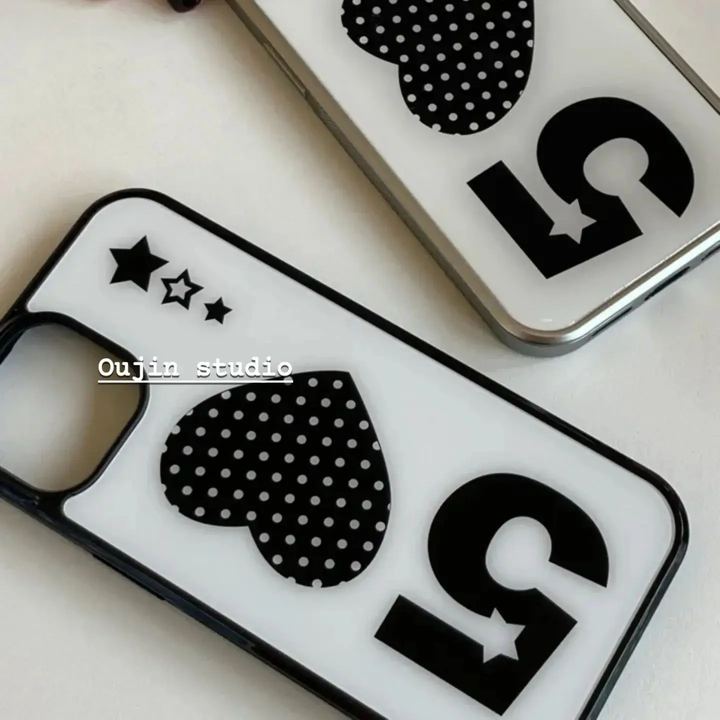 Korean Ins Design Retro Wave Dot Love Number Star Cartoon Cute Phone thumbnail 3