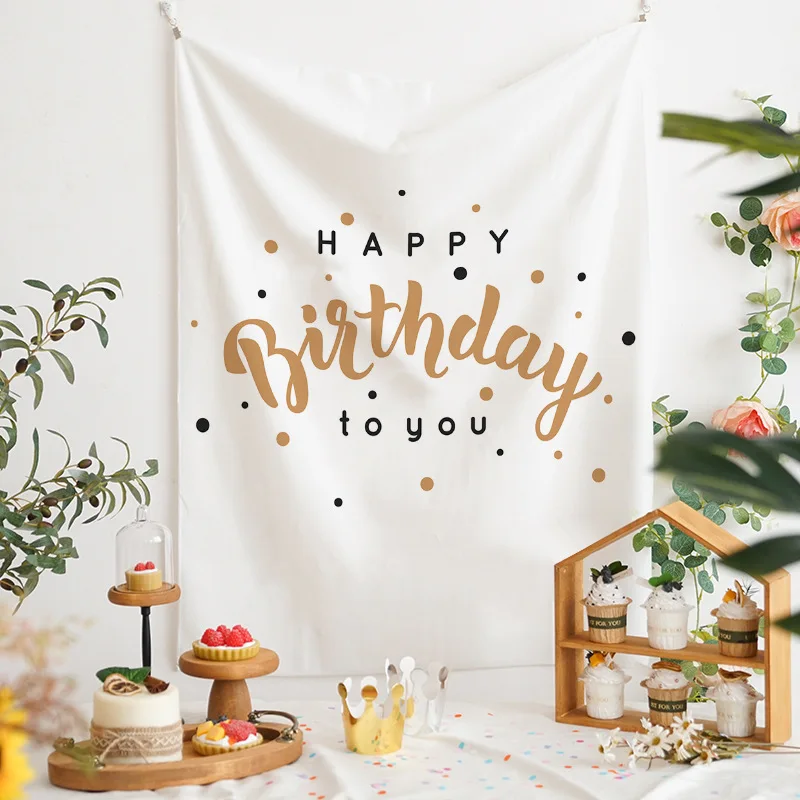VIKAMA Neuer Happy Birthday Party-Hintergrund, Wandteppich, 40 x 60 cm, für Jungen und Mädchen, Geburtstagsparty-Dekoration, Fotohintergrund – Detail 7