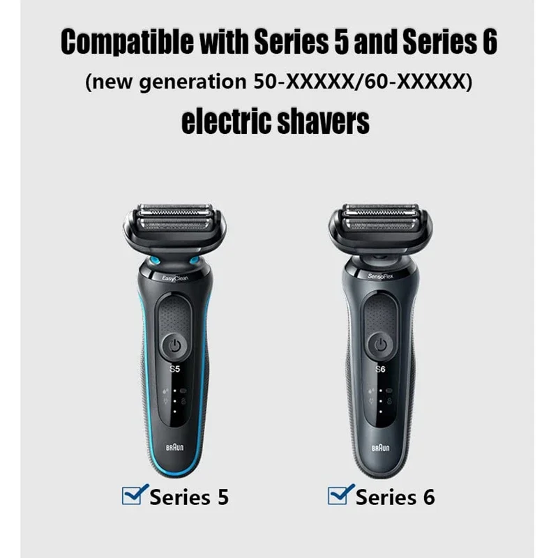 Electric Shaver Head Electric Shaver Blades 53B Replacement Head Compatible with Braun Series 5/6 5018s 5020s 5031s 5050cs 6020s 6072cc