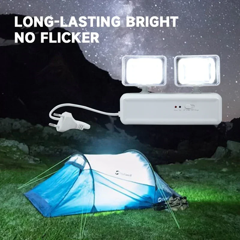 Wall-mounted Double-head Multifuctional Emergency Light Portable Camping Lantern Rechargeable Lamps Outdoor Repair Corridor Lamp
