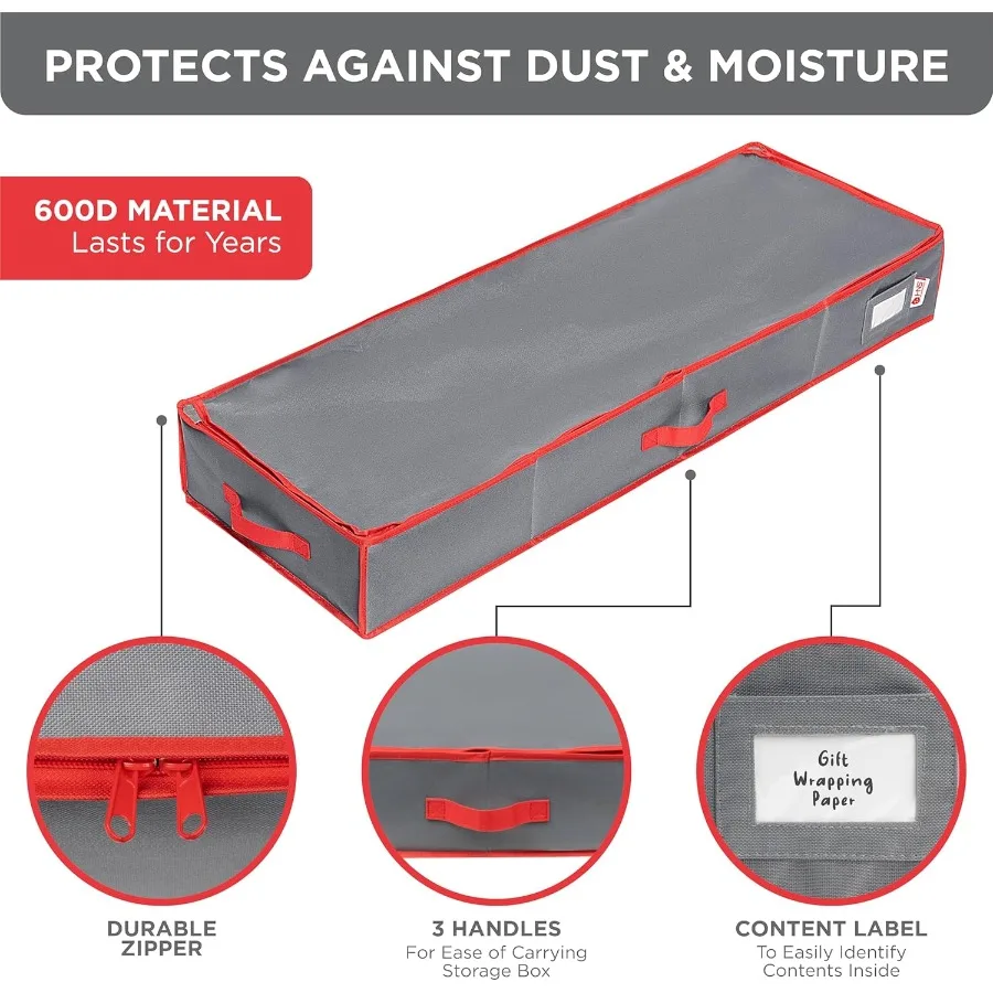 Premium Wrapping Paper Storage Container with Durable 600D TearProof Material for Organizing Up to 27 Paper Rolls Additional Po