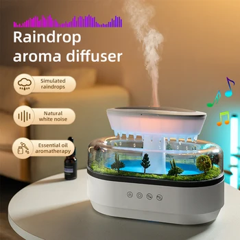 Aroma Humidifier Raindrop Air Humidifier Colorful Light White Noise Essemtial Oil Diffuser Home Ultrasonic Fragrance Diffuser 1