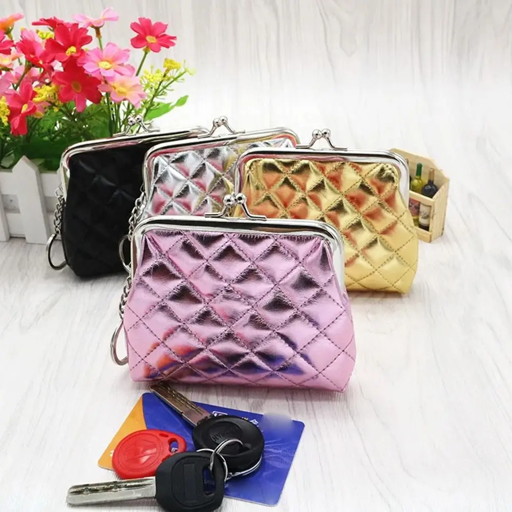 Fashion Geometric Hasp Coin Purse Women Solid Color PU Leather Small Wallet Card Holders Female Money Change Bag